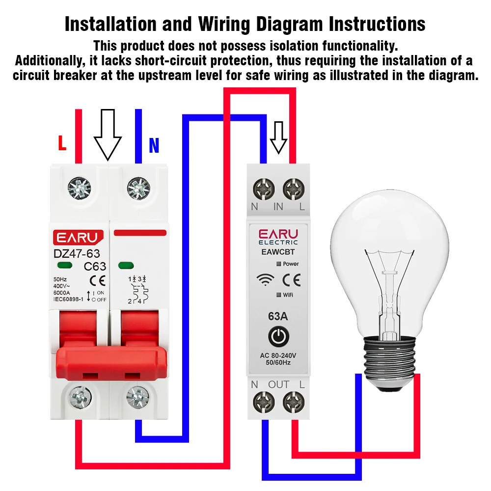 EWelink アプリ WiFi スマートサーキットブレーカー 1P+N 32A 63A MCB タイマーリレースイッチ Alexa WeLinkアプリ  WiFiスマートサーキットブレーカー 1P+N 63A MCB タイマーリレースイッチ Alexa Google amiciSmart WiFi MCB,  Circuit Breaker & Energy Meter, 63A Smart ... EWelink アプリ WiFi スマートサーキットブレーカー 1P+N 32A 63A MCB タイマーリレースイッチ Alexa