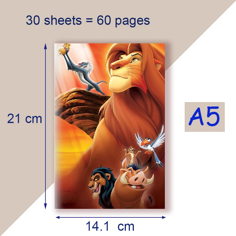  FYWZXED Cartoon Animation Faux Leather Notebook, The Lion King  Notebook