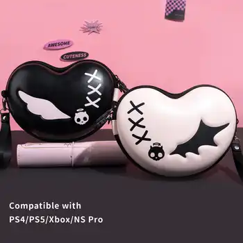 GeekShare 스트랩이 달린 휴대용 케이스, 플레이 스테이션 5, PS4, 스위치 프로, Xbox 컨트롤러용, 연인 해골 게임 컨트롤러 가방