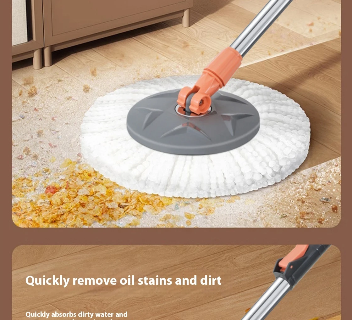 Neue abnehmbare Doppeleimer-Mopp-Spin-Mopp-Eimer-Sets 360°-Drehmopp für die Bodenreinigung Wiederverwendbare Mikrofaserköpfe Home Lazy Mop_voghion.com