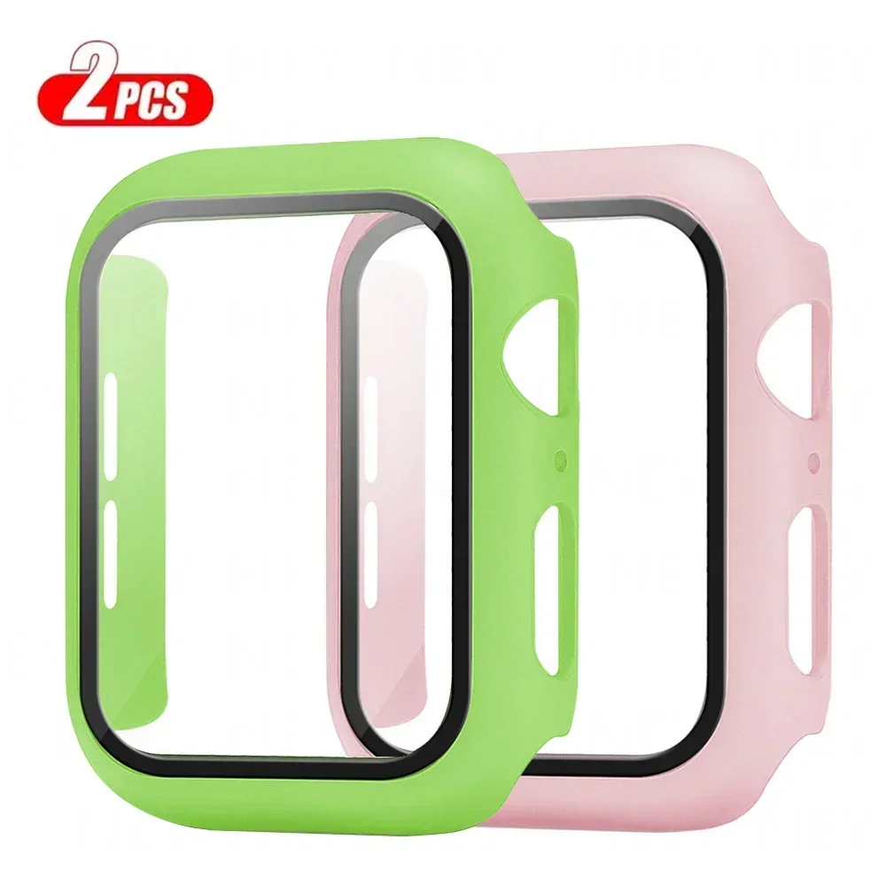 Premium Tempered Glass Screen Protector and Cover for Apple Watch - 2-Piece Set