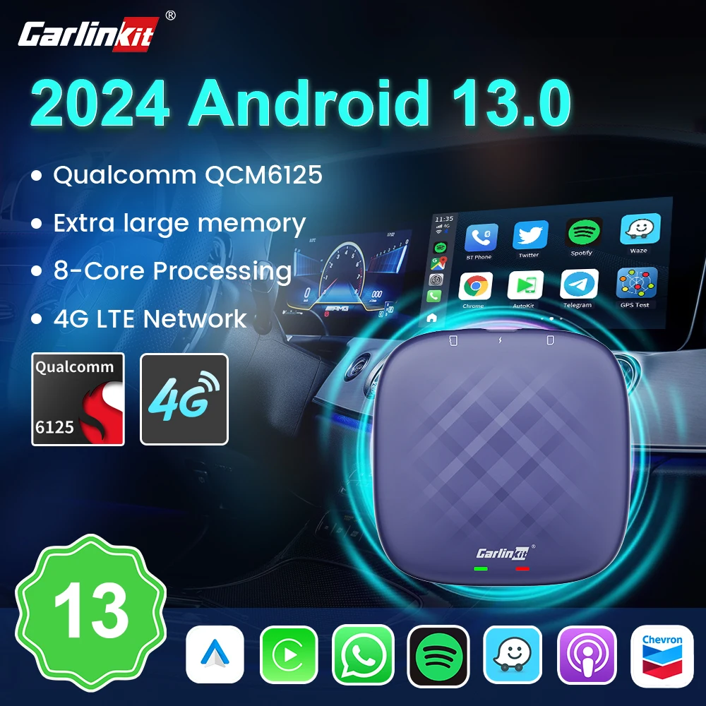 CarlinKit CarPlay Ai Box QCM6125 Android 13 Mini Wireless CarPlay Android  Auto Car Play Streaming Box for Netflix 64G 128G - AliExpress