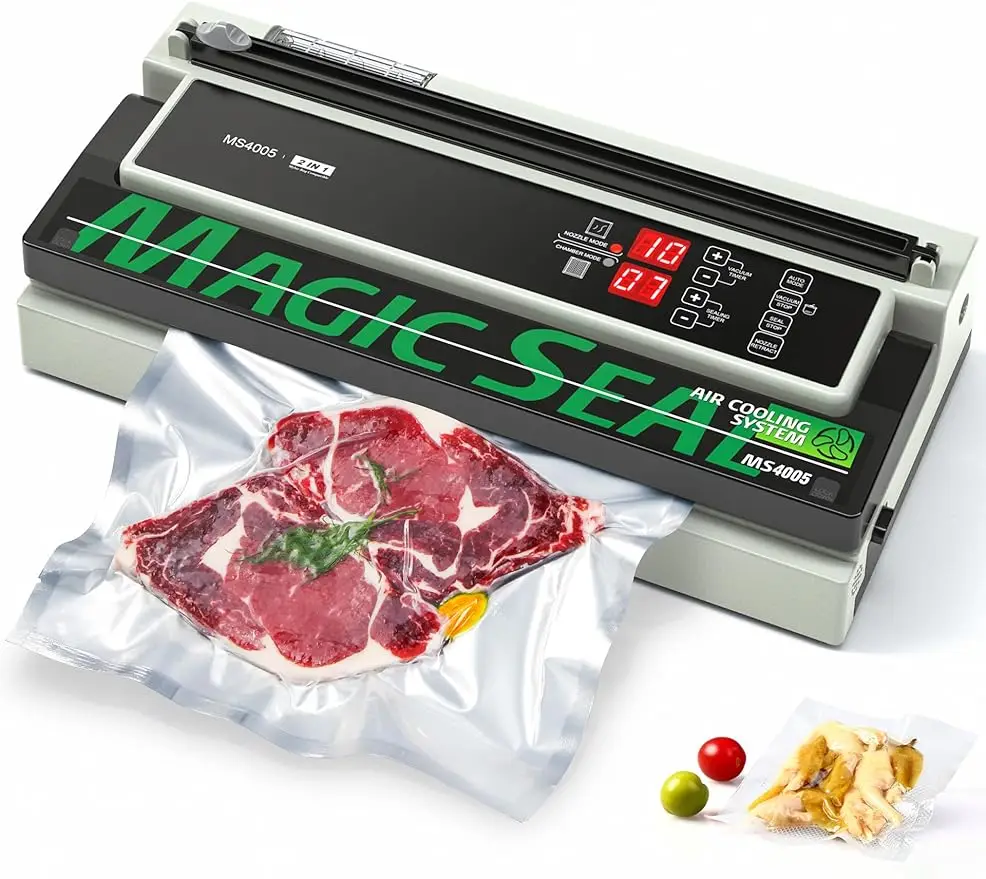 

16'' Commercial Vacuum Sealer Machine, Meat Sealer Vacuum Packing Machine with Double Pump and Auto Cooling System, Sealing and