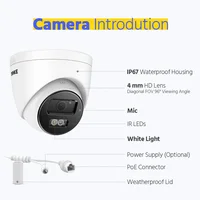 Annke 4K caméra de sécurité H.265 + couleur Vision nocturne CCTV caméra de Surveillance détection de véhicule humain 8MP caméra IP Audio extérieur 6