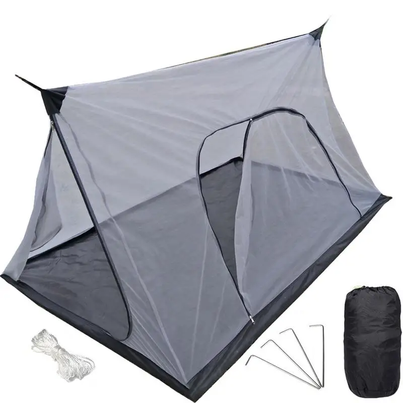 Anti Mosquito Net Tent, Summer Camping Polyester Mesh Anti-Mosquito Inner  Tent, With 4 Ground Nails 2 Hanging Ropes, 2.1mx1.3m