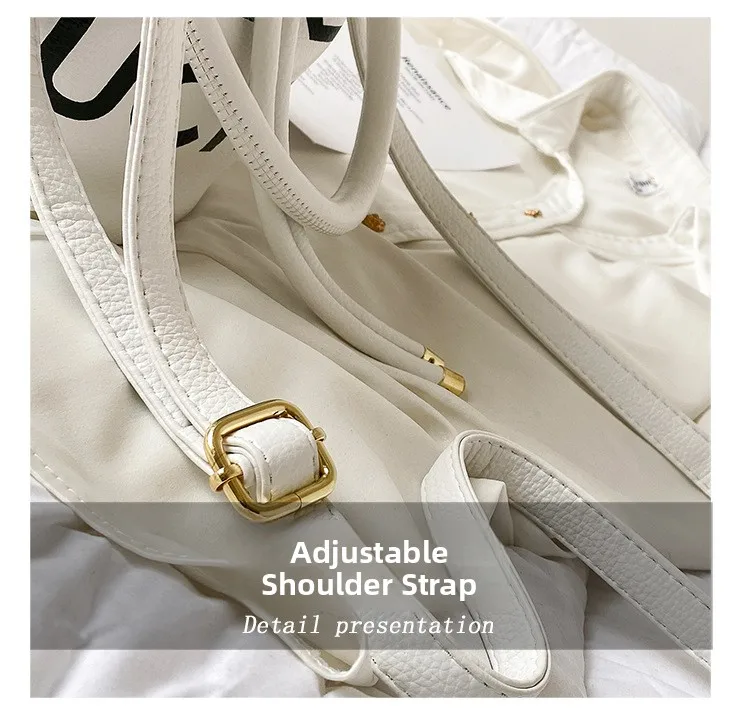 Spring New Fashion Letter PU Leather Bucket Bag - Worn as Shoulder Bag