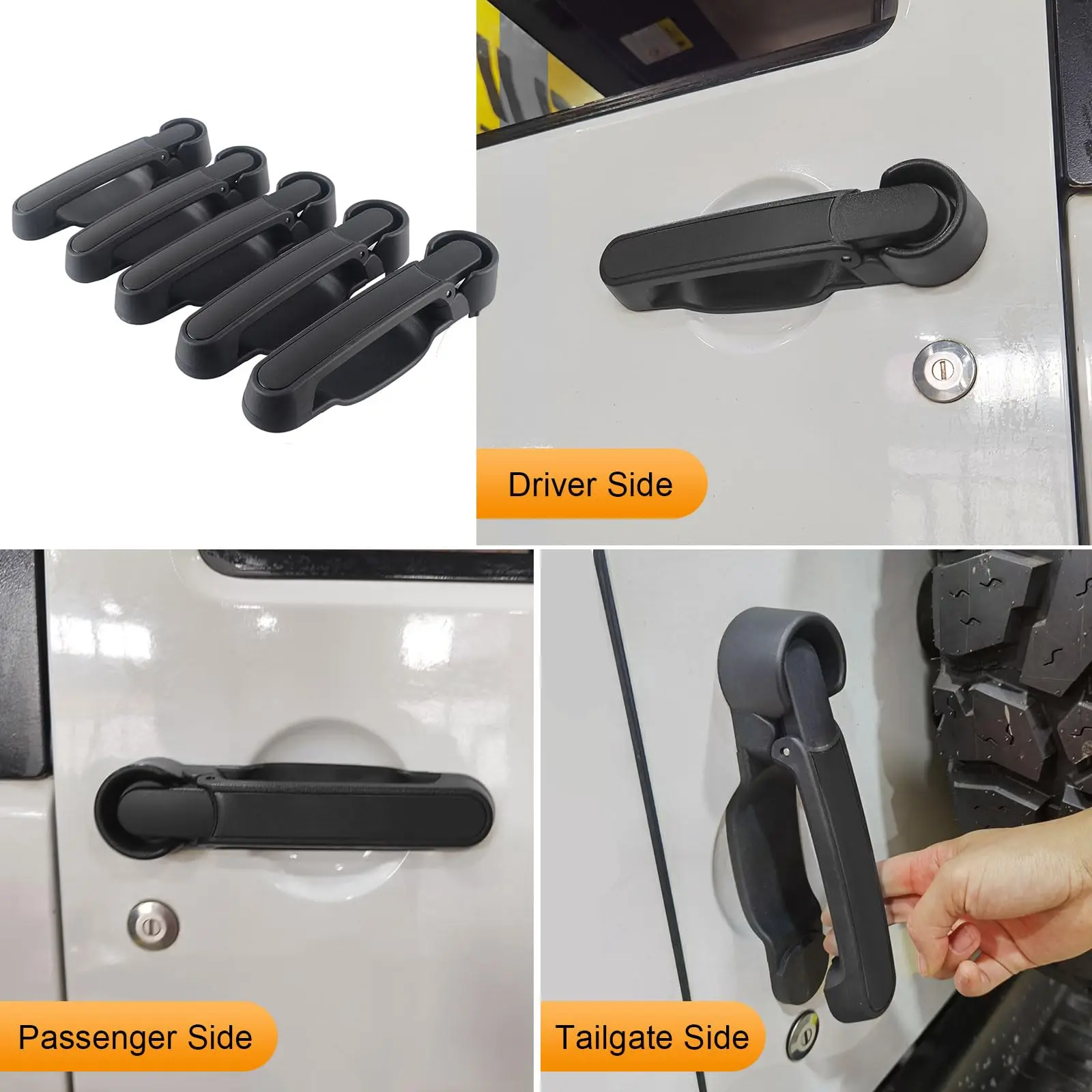 Red ABS Door Handle Cover For Jeep Wrangler JK/JKU 2007-2018 - Exterior Trim Guard, Scratch Protector, Easy Install - View #10