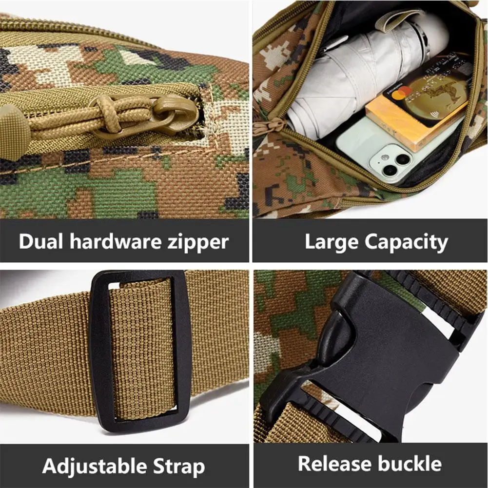 Outdoor Waterproof Lightweight Fanny Pack Camouflage Running Belt Pouch Crossbody Chest Bag Sport Waist Bag O0C1