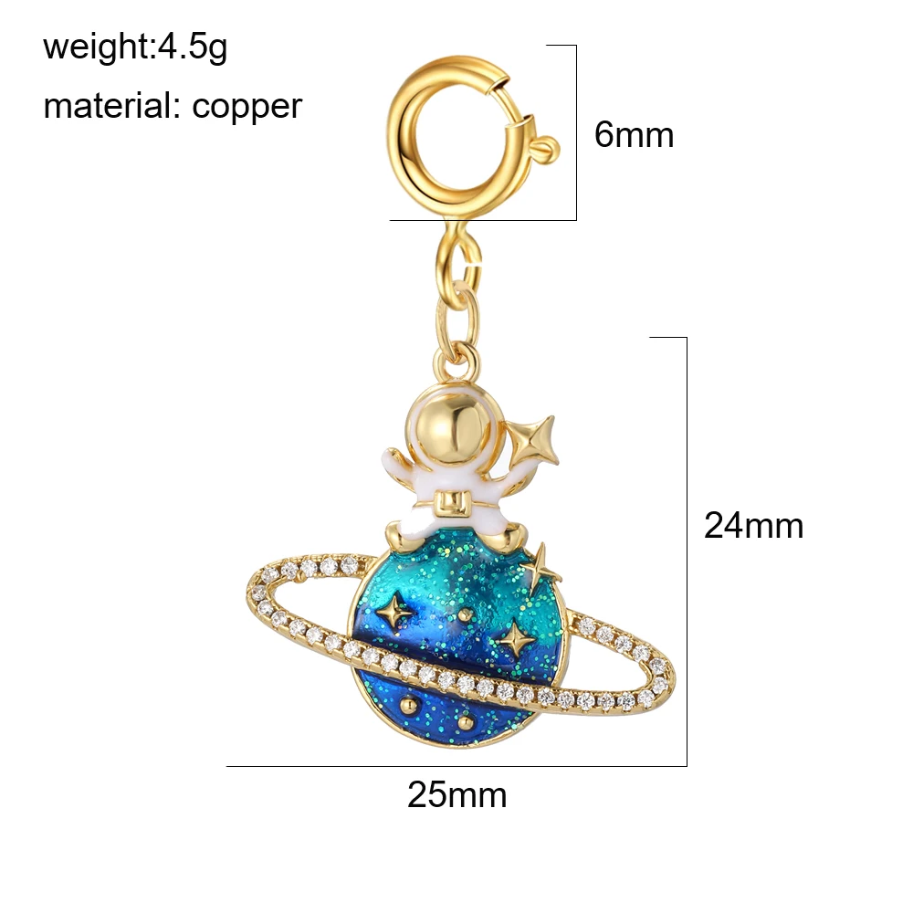 3 Stück süße Frühlingsschnallen DIY Emaille Sterne Mond Sonne Charms Anhänger Schmuck Goldene Herstellung Schlüsselanhänger Halskette Zubehör Großhandel – Detail 25