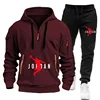 New shoulder hanging hat men's and women's plus size loose fitting pullover fashionable sports and leisure hoodie set S-XXXL 3