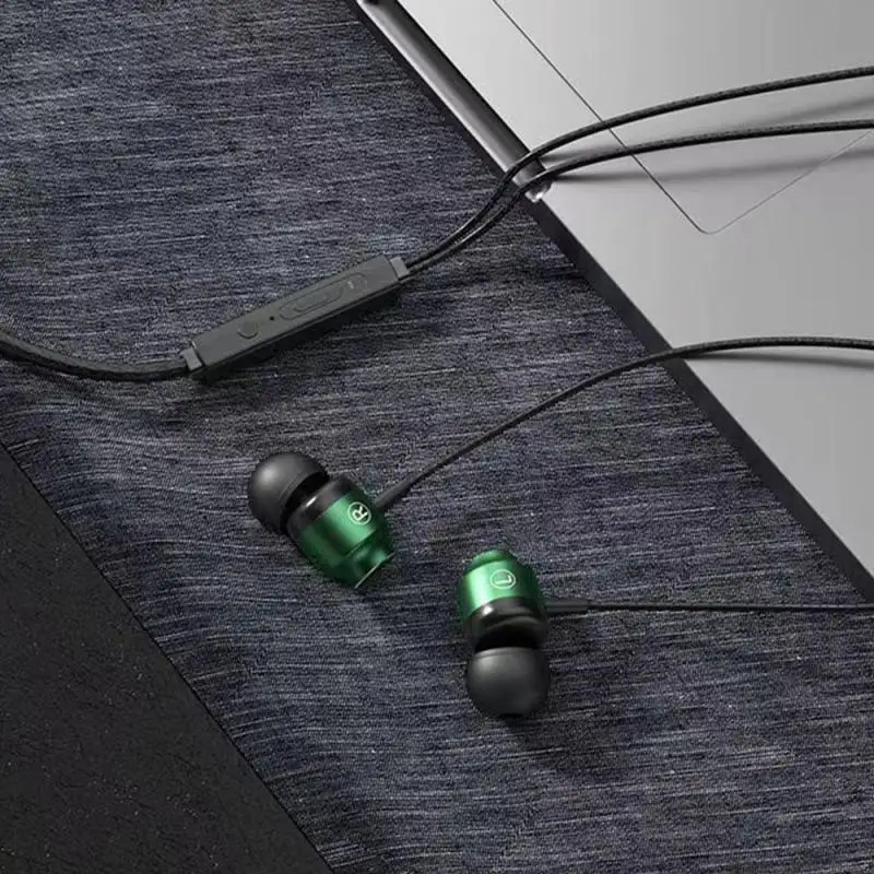 1~10PCS Jack Magnetic Gamer Wired Earphones Gaming Green Metal HiFi Bass Stereo 3.5mm Type C Earbuds For Phone Computer Mic 4