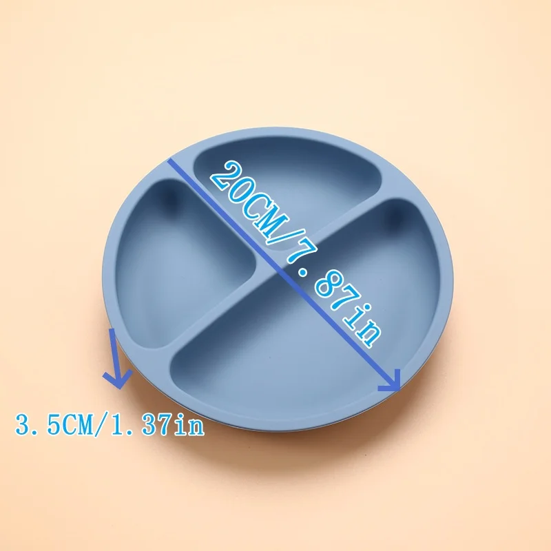 Baby Silicone Divided Plate Feeding Children Dining Safe Suction Round Tray for Toddlers Kids Meal Training Sucker Tableware