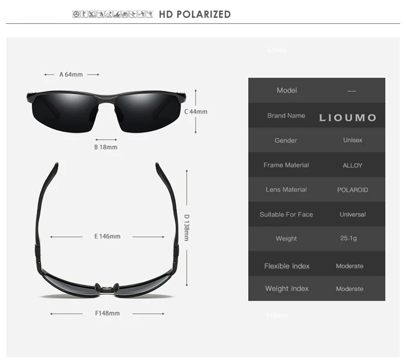 Männer Luftfahrt Photochrome Polarisierte Sonnenbrille für Outdoor Fahren Angeln Sport Radfahren Sonnenbrille oculos de sol masculino – Detail 5