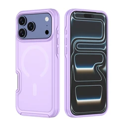 Armor Shockproof Magnetic Phone Case with Hybrid Rugged Protective Cover - iPhone 15 Plus (Purple)
