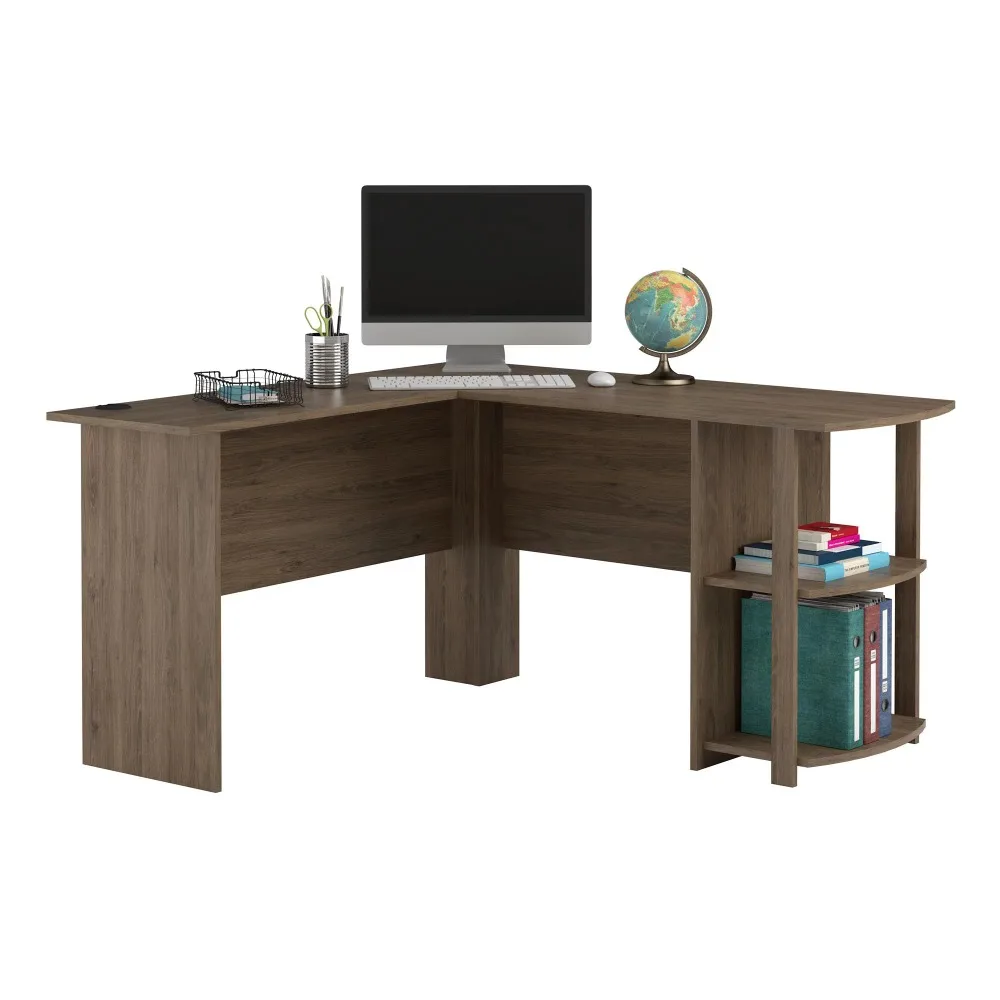 

Dominic Desk with Bookshelves, Rustic Oak standing desk laptop table computer desk