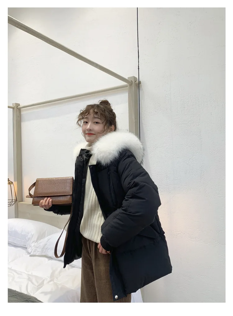 2023 Winter Coat Women New Fashion Elegant Down Cotton Clothes Kpop Loose Thickened Bread Coat