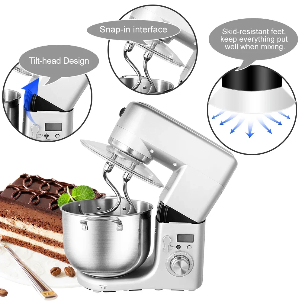 Home Stand Mixer High Power Capacity 1500W 10L Cake Bread Dough 220V Double Sided Hook Food