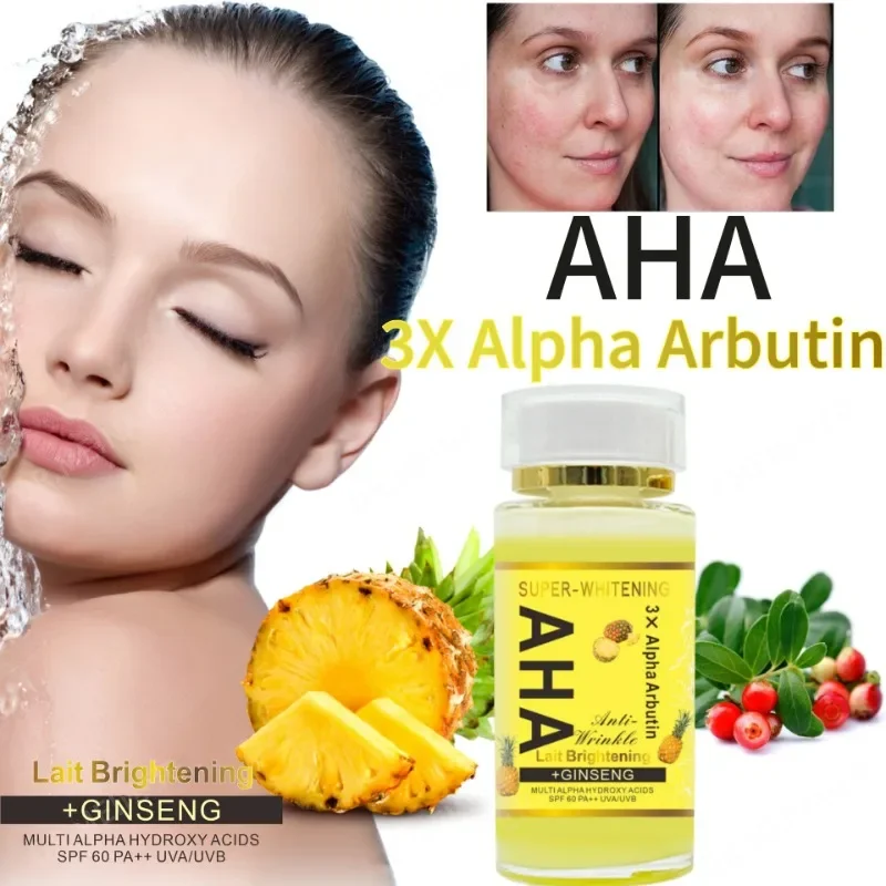 AHA Fruit Acids Whitening Serum Booster Cleans Pores Exfoliation Bleaches Skin Tone for Glowing Skin Health 120ml