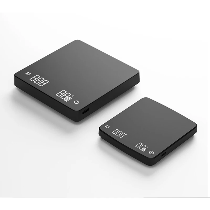 디지털 커피 저울, 2000g/0.1g 고정밀 정밀 다기능 주방 저울, 백라이트 LCD 디스플레이, 방수 패드 포함