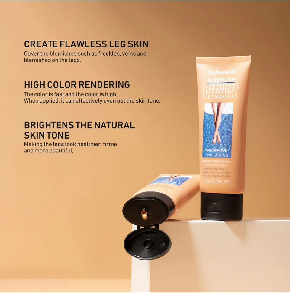 Description Picture 5 of itemLakerain Leg Makeup Leg Makeup Waterproof And Anti-Transfer Concealer Even Skin Tone Wheat Tan Brown Liquid Foundation