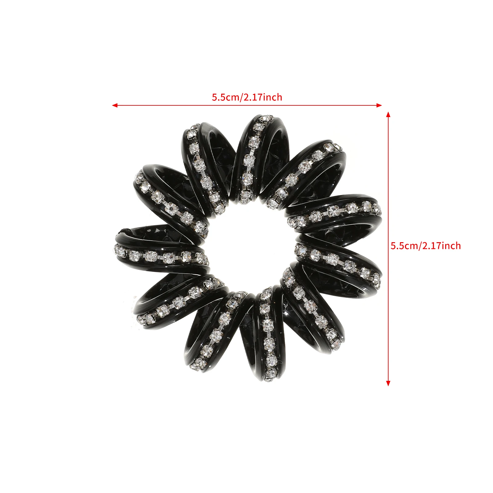 1pc Telephone Wire Elastic Hair Band Rhinestone Shiny Spiral Cord Stretch Rubber Band Hair Ties Accessories for Women Girls Kid