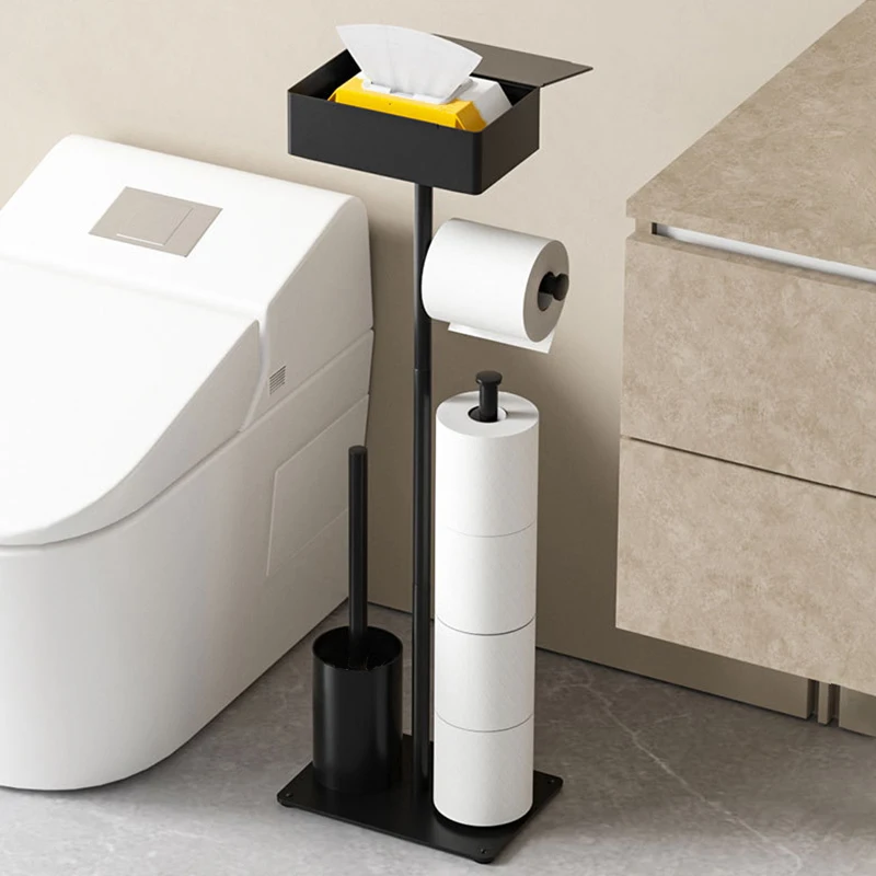 Bathroom Toilet Multi-function Floor Cleaning Toilet Brush Moistureproof Paper Storage Rack Vertical Integration