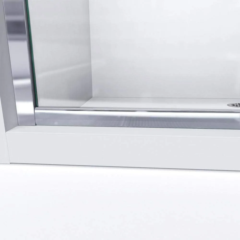Semi-Frameless Sliding Shower Door, Clear Glass in Oil Rubbed Bronze,Tempered Glass, Aluminum 5