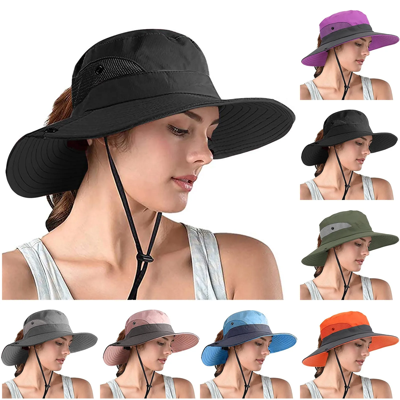 Sun Hat For Women Upf 50 + Uv Protection Wide Bucket Hat Cap