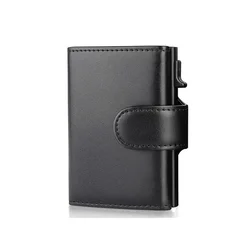 Sleek Anti - RFID Trifold Wallet with Coin Pocket and Card Holder (Black)