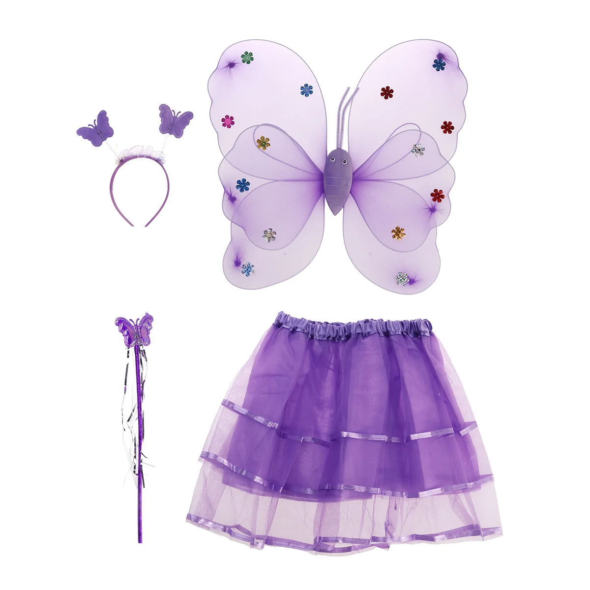 

4pcs/ set Infants Costume Angle Fairy Costume Unisex Photograph Props Set Purple