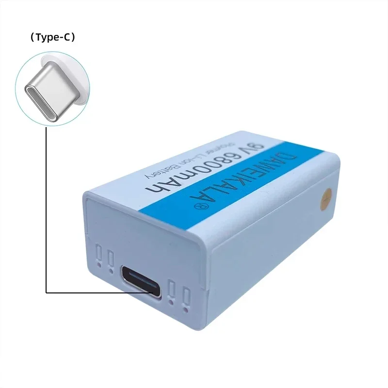 9V 6800mAh li-ion Rechargeable battery Micro USB for Multimeter Microphone Toy Remote Control KTV