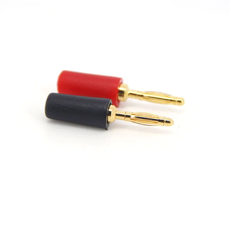 4PCS 2MM Audio Banana Plug Mini Speaker Pure Copper Gold Plated Plug Connector Welded Assembly Experimental Test Cord Head J17