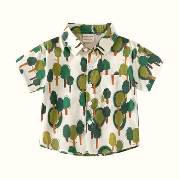 قميص بولو قطني قابل للتنفس للأطفال ، تي شيرت بياقة مطوية لأسفل ، قمم شخصية الشارع ، ملابس الأولاد ، أزياء الأطفال ، الصيف 2