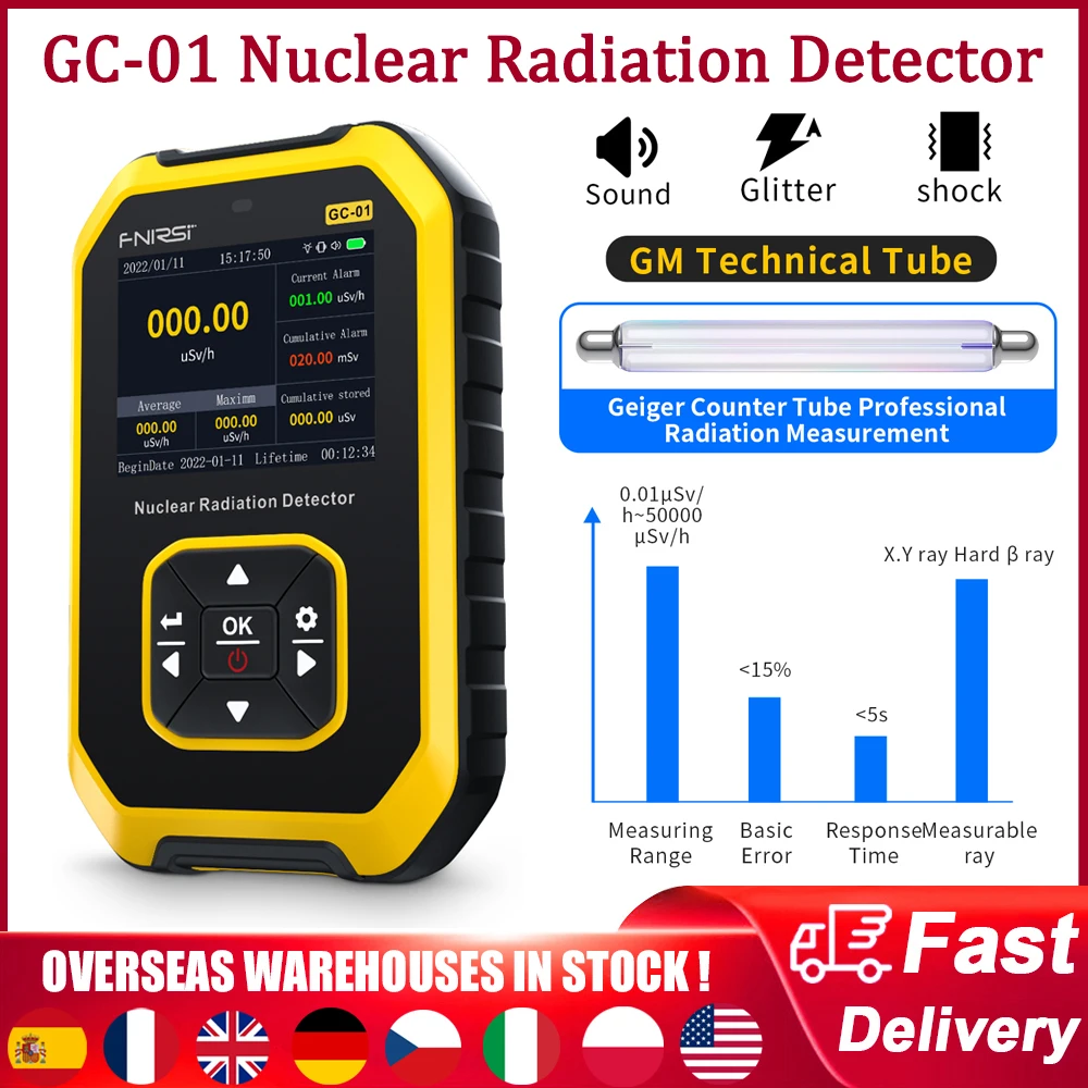 Gc-01 Nuclear Radiation Detector Gm Geiger Counter Emf Meter Radiation Tester X Γ Β Rays Real Time Moniting Radiation Dosimeter - Electromagnetic Radiation Detectors - AliExpress