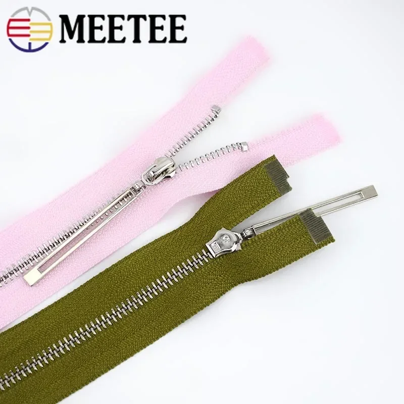 Meetee 3 재봉 금속 지퍼, 15-70cm 개폐 지퍼, 지갑 재킷 가방, 지퍼 수리 키트, DIY 의류 액세서리, 2 개
