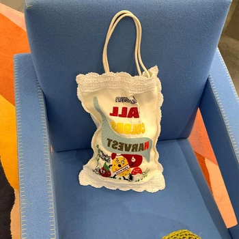 Borsa a tracolla da donna Nuova borsa a tracolla con ricamo modello patata cartone animato creativo Borse di tela versatili alla moda casual