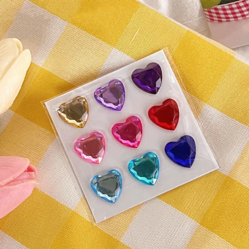 3D Crystal Heart Shining Stickers for DIY Crafts and Journaling