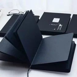 New A5 Creative DIY  Black Inner Page Sketchbook Diary for Drawing Painting Graffiti Notebook Journal