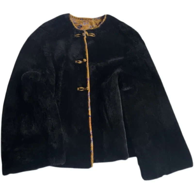 Korean Luxury Women's Warm Coat High Quality Cashmere Winter Fur Coat 2023 New Fashion Warm Women's Fur Coat