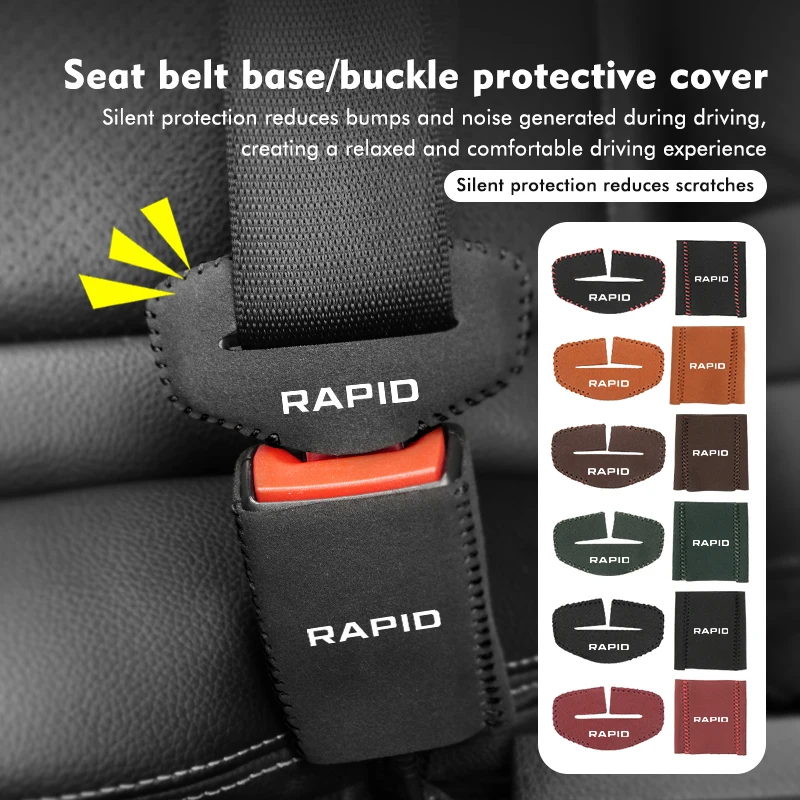 2Pcs Car Seat Belt Buckle Protector Clip Anti-Collisione Cover Per Skoda Rapid Roomster Citigo Enyaq Visions Derivator Scala