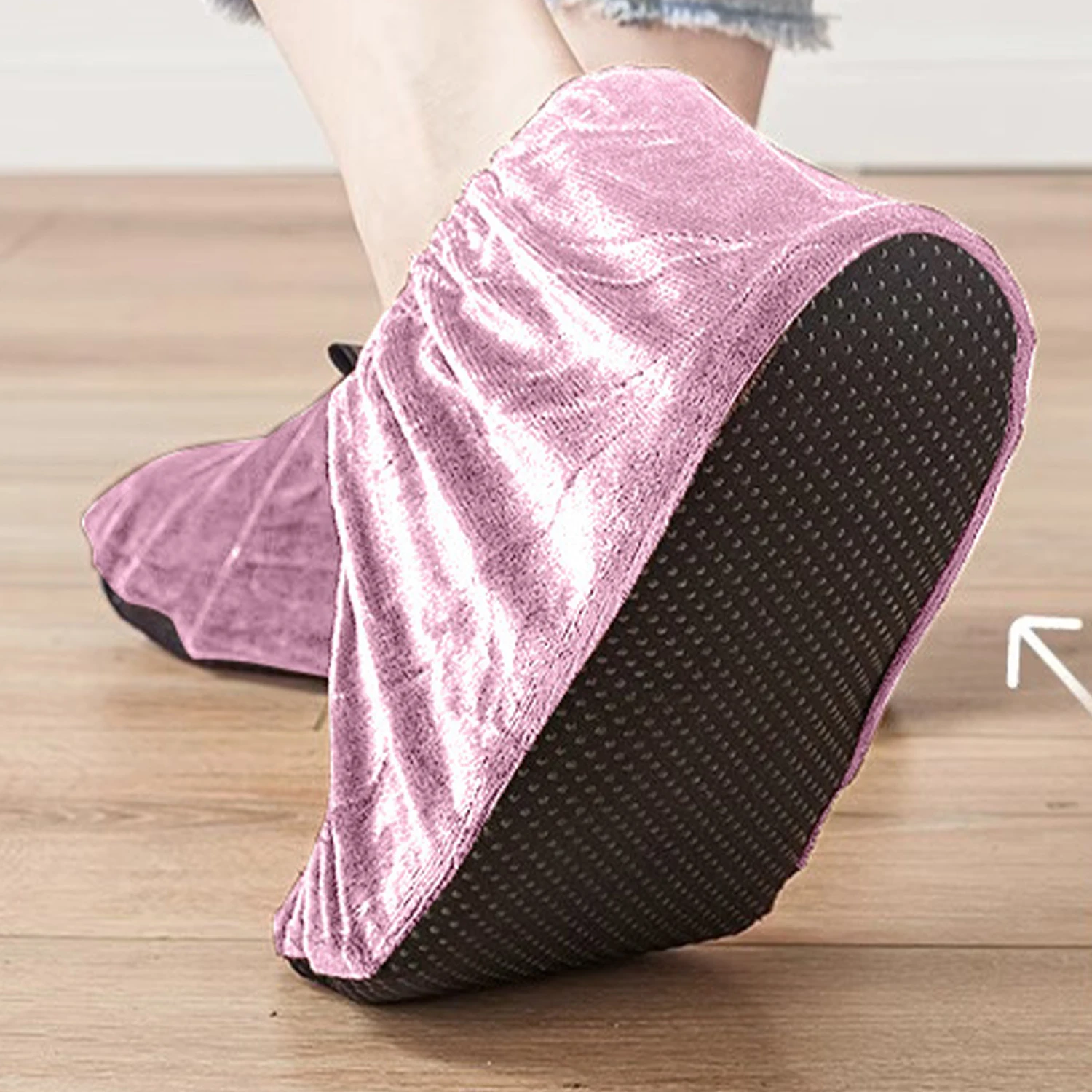 1 Pair Flannel Shoes Covers Indoor Reusable Unisex Non-Slip Elastic Shoes Protector Household Dust Proof Keep Floor Cleaning