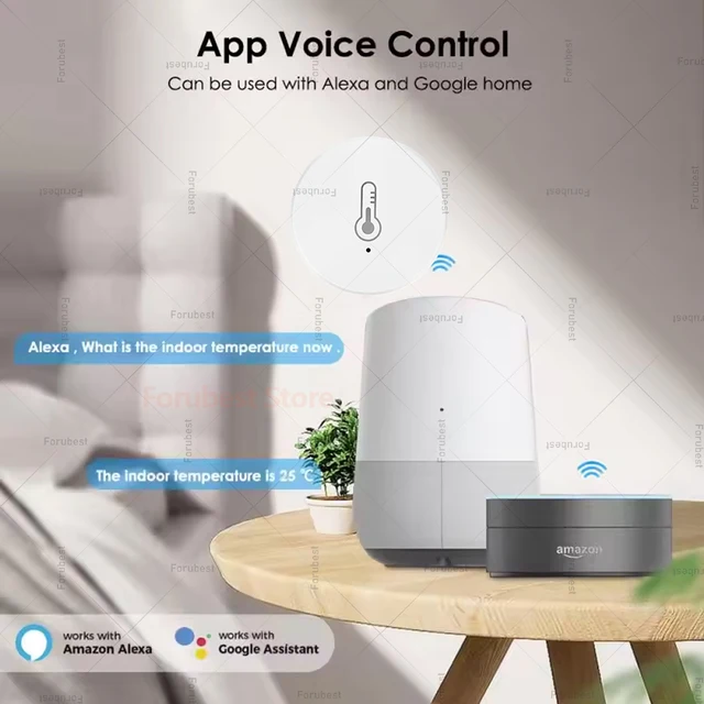 Tuya Smart Zigbee Temperature And Humidity Sensor App Control Indoor Thermometer Monitor Home Automation Works With Alexa Google 2