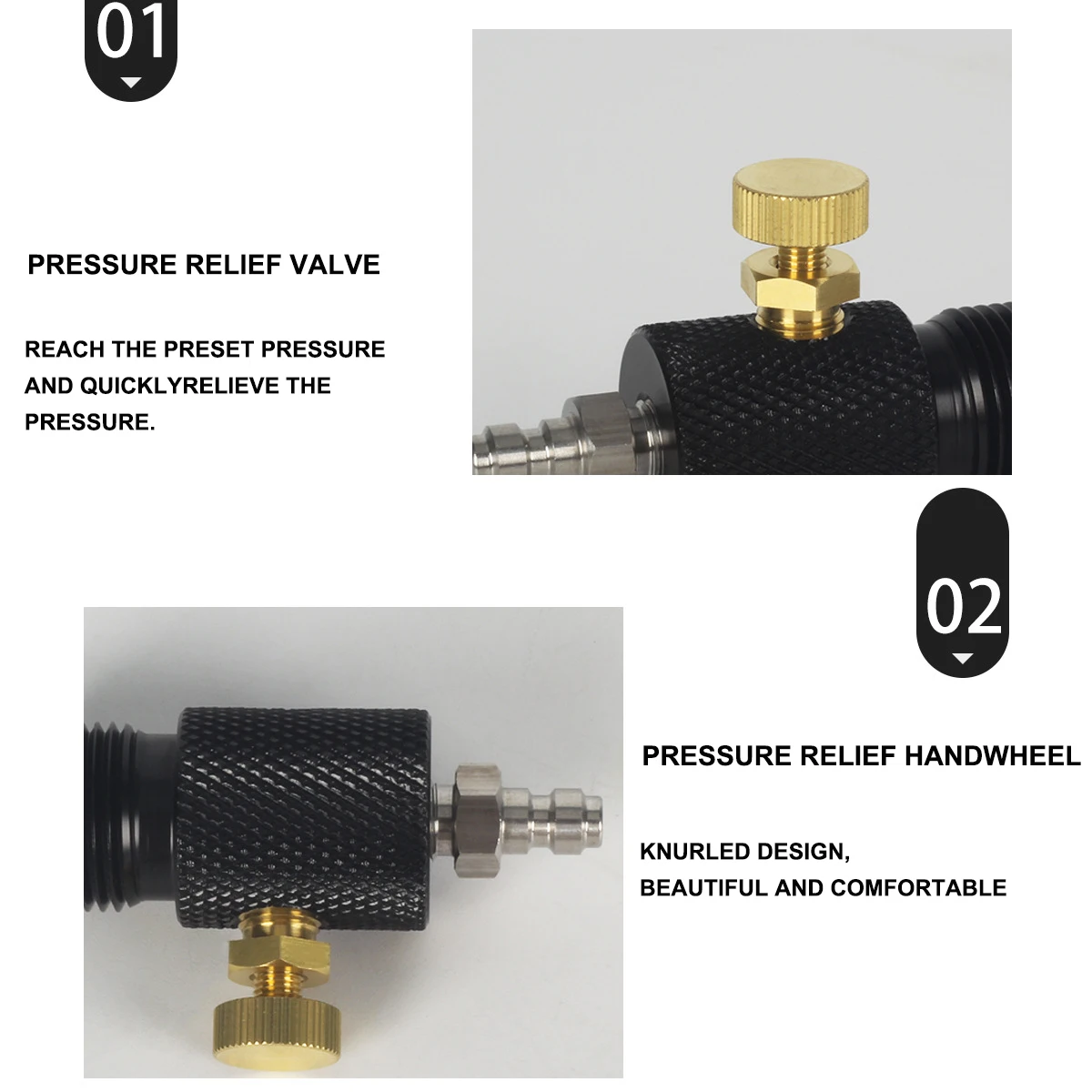 Adaptateur HPA 4500psi 300bar pour réservoir air comprimé - Valve avec jauge ou tuyau