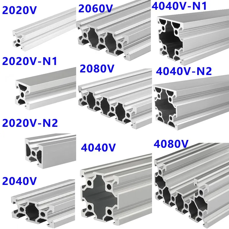 Profilé Aluminium Rail Linéaire Anodisé Noir - Longueur 100-500mm, Pour Imprimante 3D Et Machines CNC
