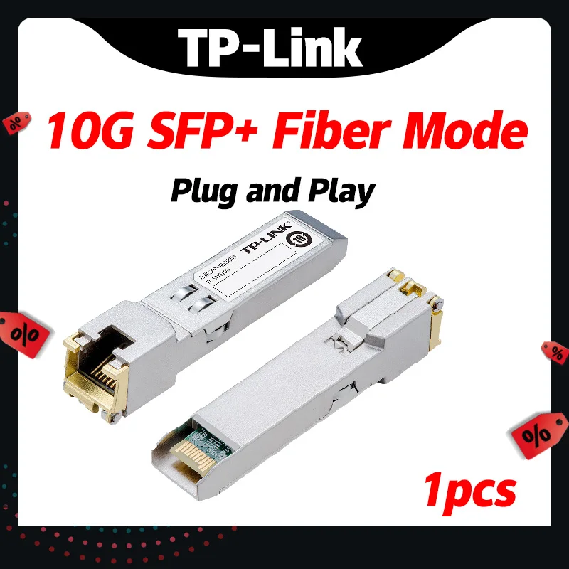 

TP-LINK TL-SM510U 10-Gigabit SFP+Single Mode Fiber Optical Ethernet Module 10G 2.5G Sfp Ethernet Converter RJ45 Port