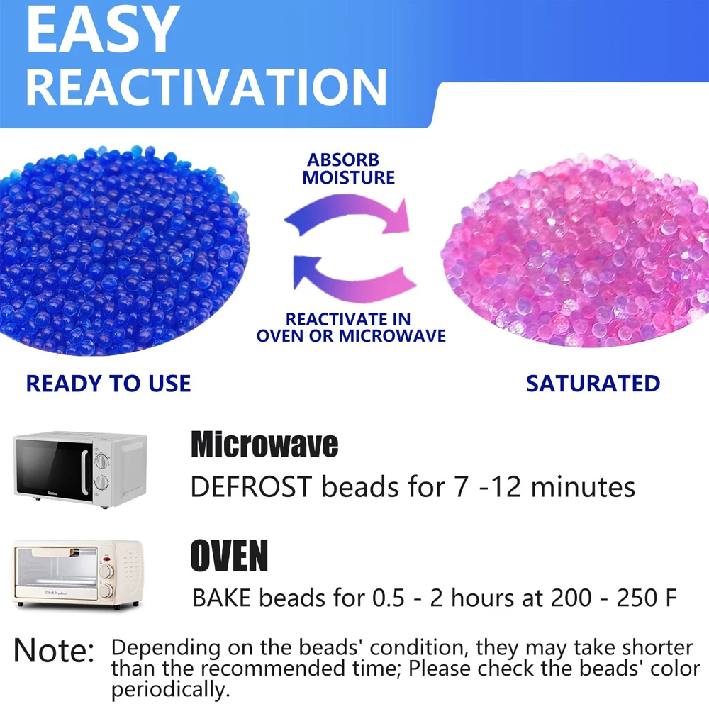 Waterproof Reusable Silica Gel Beads 500g Moisture Absorber for Electronic Product