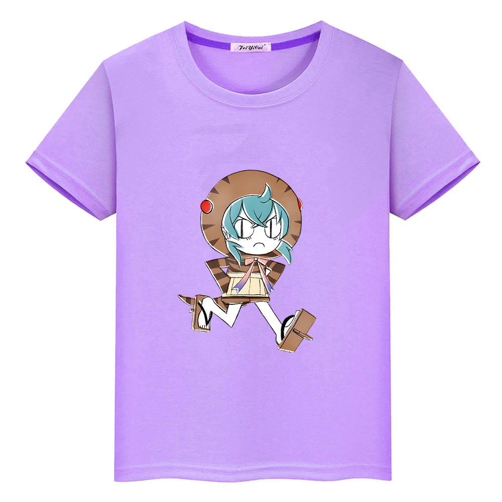 

Kemono Friends Serval T-shirt Cartoon 100% Cotton Children Tee-shirt Short Sleeve Boys and Girls Children Tshirt Kawaii Printing