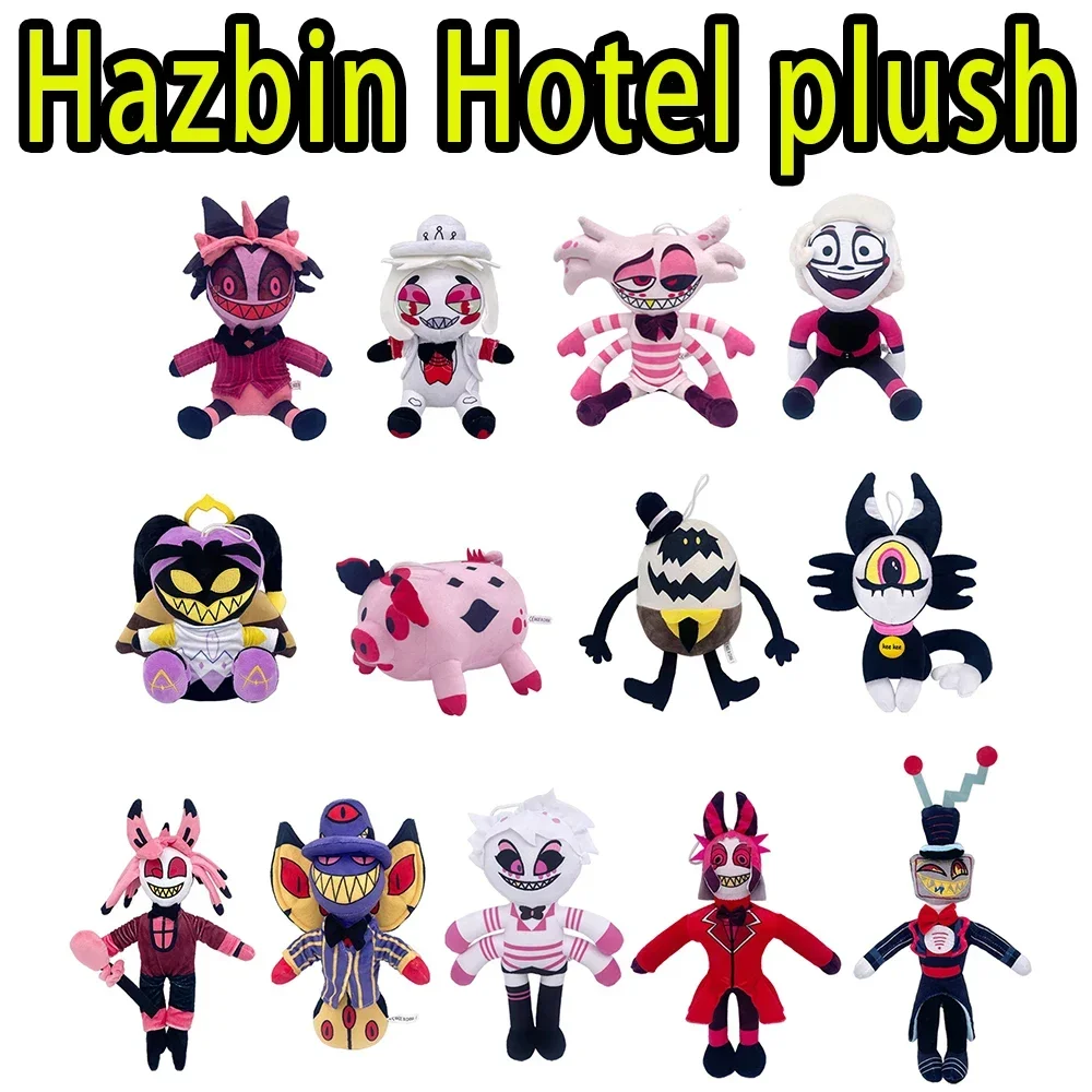 Adam Hazbin Hotel Plush Toy Alastor Plush Soft Stuffed Doll Vees Angel Lucifer Morningstar Sir Pentious Plushie Gifts for Girls