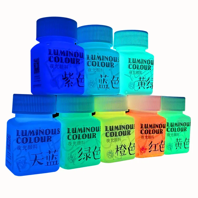58 Ml Fényes Pigment Akril Fluoreszkáló Festés Világító Festék Diy Kézzel Festett Textil Folyadék