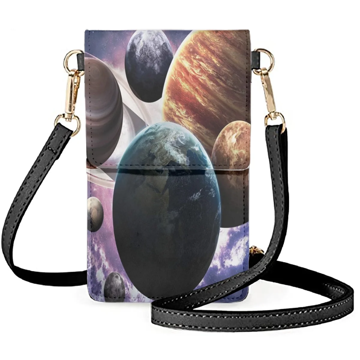 

FORUDESIGNS Planet Outer Space Cell Phone Bags New Unisex Earth Galaxy Space Stars Astral Messengers Wallets Women's Bag